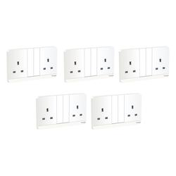 Schneider Electric AvatarOn, 2 switched socket, 3P, 13 A, 250 V, LED, White (Model Number-E83T25N_WE_G12) - Pack of 5