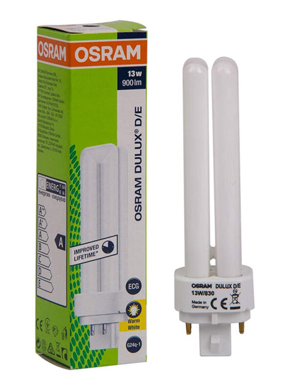 

Osram Dulux D/E CFL Bulb, G24q-1, 13W 4 Pin, White
