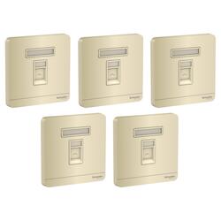 Schneider Electric AvatarOn, telephone socket, Wine Gold (Model Number-E8331RJS4_WG) - Pack of 5