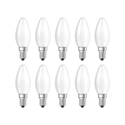 Osram LED Retrofit CLASSIC B / LED lamp, classic mini candle shape: E14, 4 W, 220 to 240 V, 40 W replacement, frosted, Warm White, 2700 K, Pack of 10