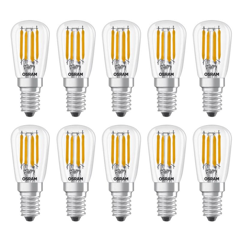 Osram E14 LED T26  Filament Clear 2.8W 827 300° beam angle Warm White, 250lm - Pack of 10
