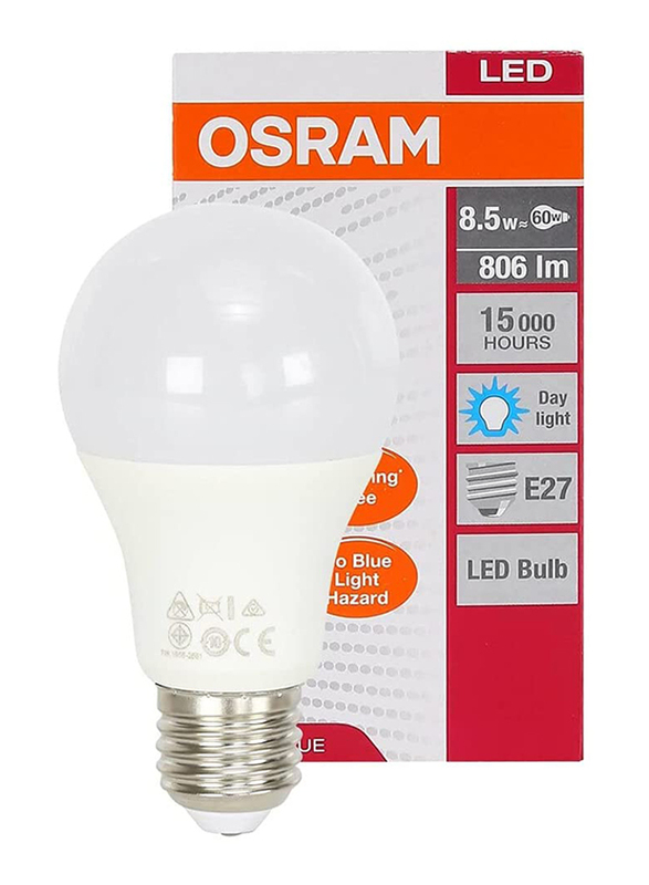 Osram E27 LED Bulb, 8.5W, Day Light White