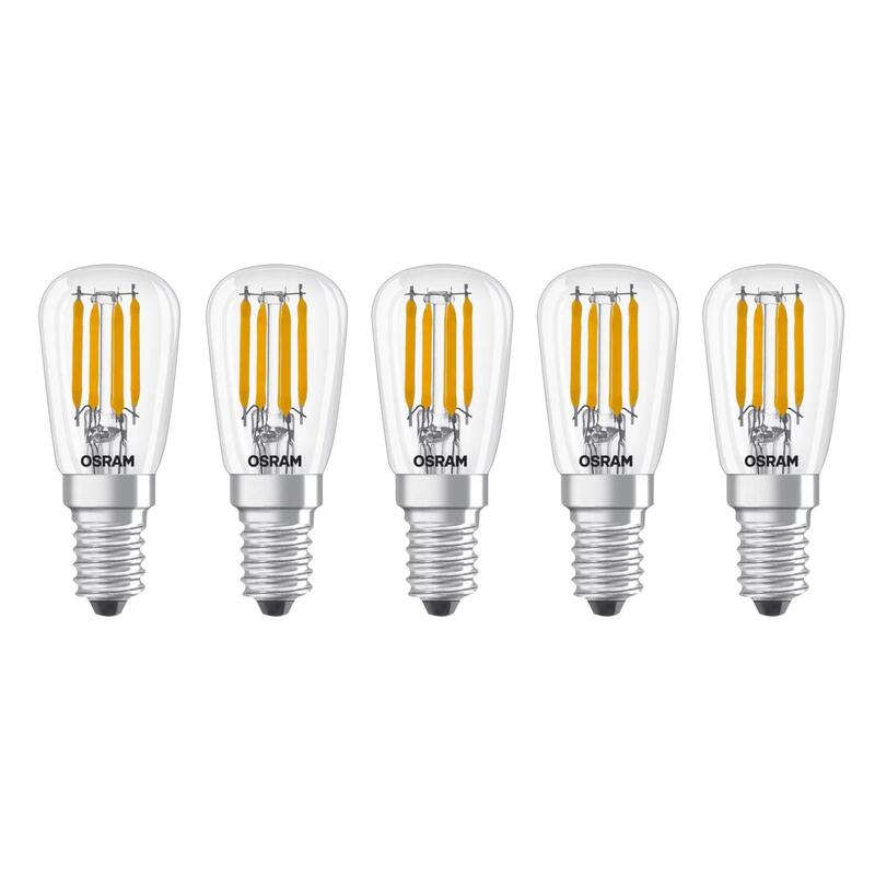 Osram E14 LED T26  Filament Clear 2.8W 827 300° beam angle Warm White, 250lm - Pack of 5