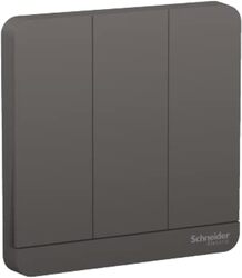 Schneider Avataron Three Gang One Way Switch 16Amps 250V - Dark Grey E8333L1_Dg - Pack of 5