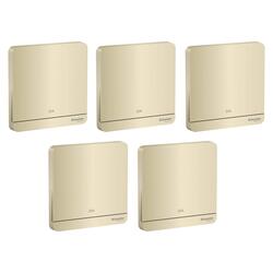 Schneider Electric E8331D20N_WG AvatarOn Gold - 20A 250V 1 Gang Double Pole Switch with Neon and Earth/Water Heater - Pack of 5