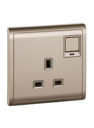 Schneider Electric Pieno 13A 1 Gang Switched Socket with Neon 250V, E8215N_WG, Wine Gold