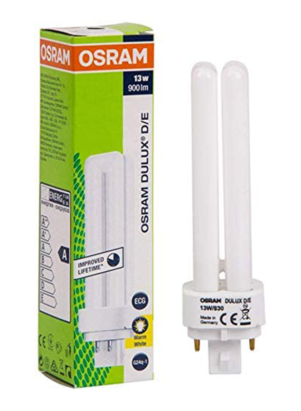 Osram Home Decorative High Quality and Durable CFL Bulb, 13W, 4 Pin, 4 Pieces, Warm White