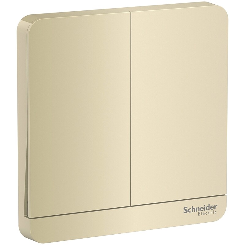 

Schneider Electric E8332L1_WG AvatarOn Gold - 1-way plate switch 2 gang - 16AX - Gold