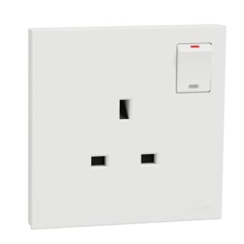 Schneider Electric Avataron C Switched Socket E8715_WE, 1 Gang, 13A White 250 V