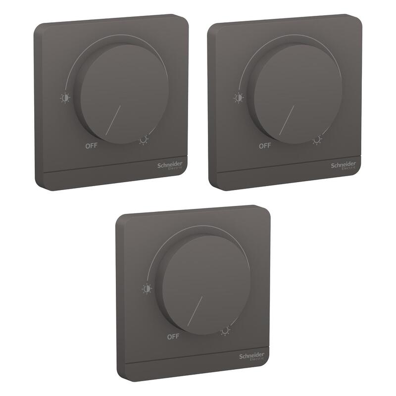 Schneider Electric AvatarOn, rotary dimmer, 250 VA, Dark Grey - E8331RD250_DG - Pack of 3