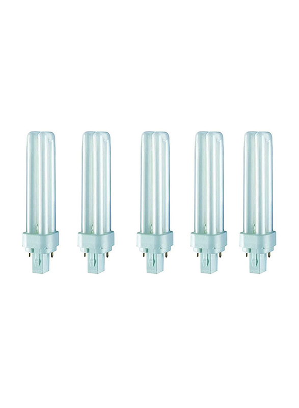Osram Dulux D Home Decorative Durable Fluorescent Lamp CFL Bulb, 18W, 2 Pin, 5 Pieces, Cool White