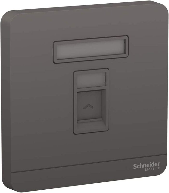 Schneider Electric E8331RJS_DG AvatarOn 1 Gang Keystone Wallplate Jack RJ-45 Dark Grey