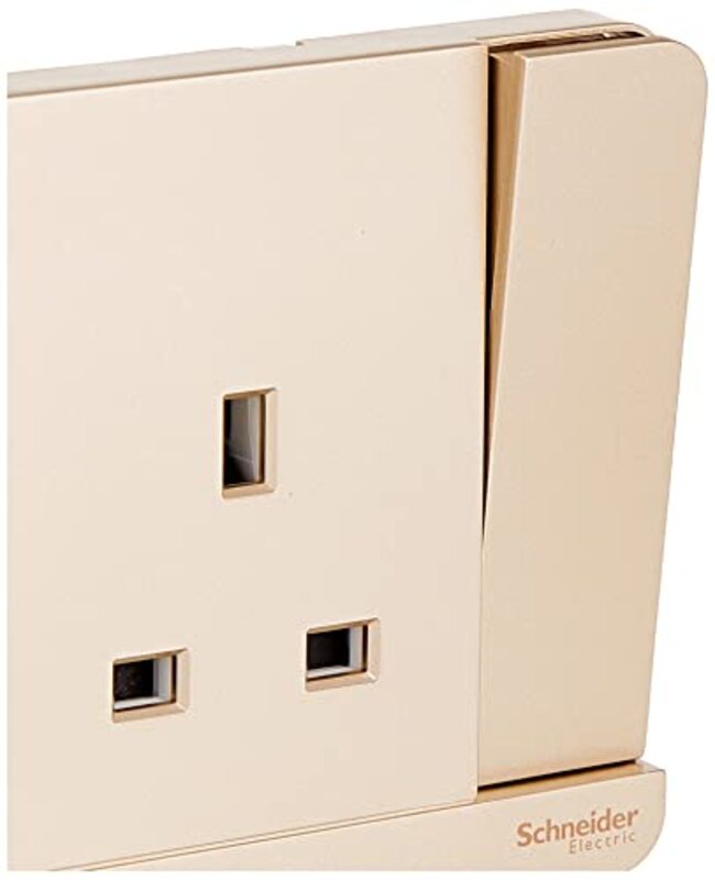 Schneider Electric E8315_WG_G12 AvatarOn Gold - Single switched socket - 13 A - 230 V - 1 gang -Gold - Pack of 5
