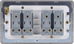 Schneider Electric Ultimate Screwless flat plate - rocker plate switch - 4 gangs - pearl nickel - GU1442WPN