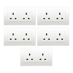 Schneider Electric 13A 250V Twin Gang Socket - KBT426 - Pack of 5