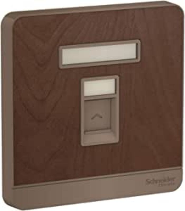 Schneider Electric AvatarOn E8331RJS_WD E8331RJS_WD 1 Gang Keystone Wallplate Jack RJ-45 Wood