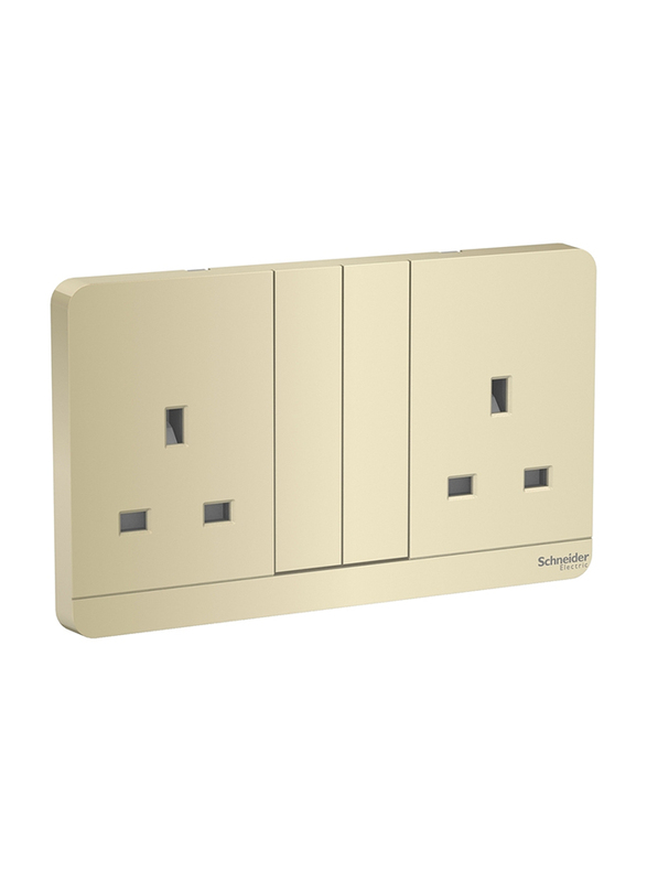 Schneider Electric AvatarOn 3P 13A 2 Switched Socket 250V with LED, E83T25N_WG_G12, Wine Gold