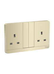 Schneider Electric AvatarOn 3P 13A 2 Switched Socket 250V with LED, E83T25N_WG_G12, Wine Gold