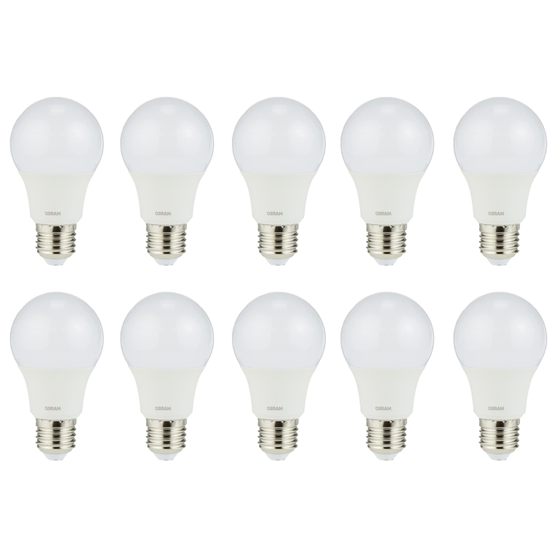 

Osram Led Value Classic A, Frosted 5.5W, Screw Base E27, Cool White/4000K Pack Of 10