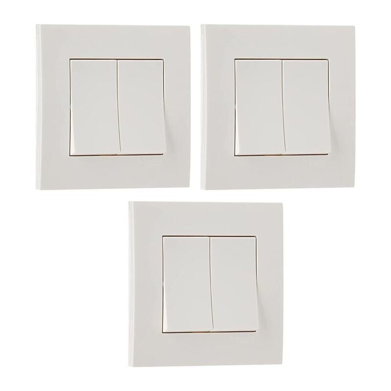 Schneider Electric KB32R Vivace White - 2-way plate switch 2 gang - 16AX - white - Pack of 3