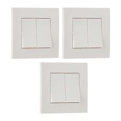 Schneider Electric KB32R Vivace White - 2-way plate switch 2 gang - 16AX - white - Pack of 3