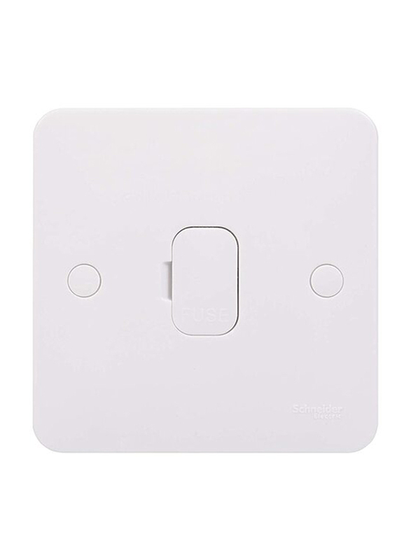 Schneider Electric Lisse 13A White Moulded UnSwitched Single Fused Connection Unit, GGBL5000S, White