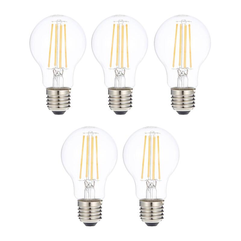 Osram E27 LED bulb Cool White Clear Filament Value Classic A60 7.5W/840 - Pack of 5