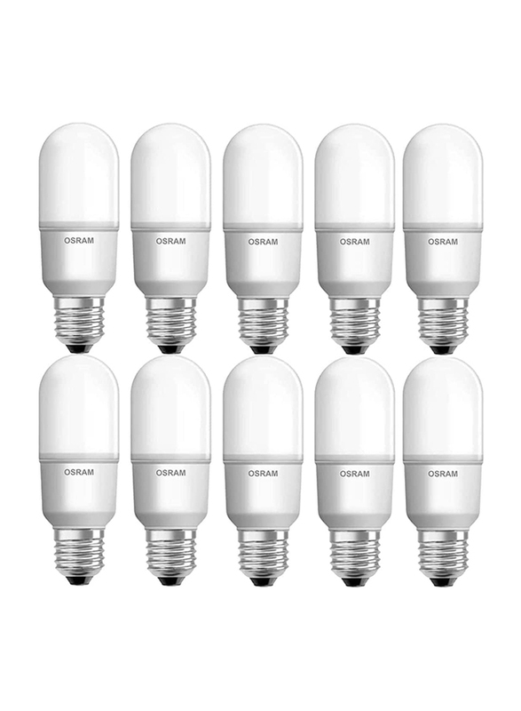 Osram Value Stick LED Bulb, 7W, E27, 10 Pieces, White