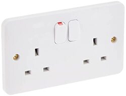 Schneider Electric GGBL3020NIS Lisse UK Standard Switch Socket White, 2 gang 13A BS 1363-2 - Pack of 5