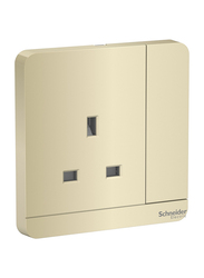 Schneider Electric AvatarOn 13A 1 Gang Single Switched Socket 230V, E8315_WG_G12, Gold