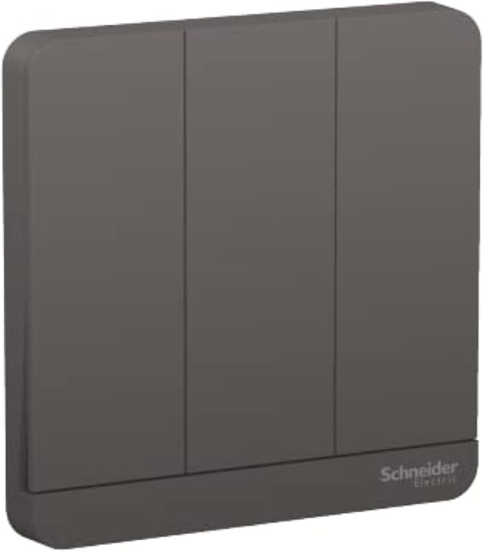 Schneider Electric AvatarOn, 3 switches, 16AX, 250V, 2 way, Dark Grey (Model Number-E8333L2_DG) - Pack of 5