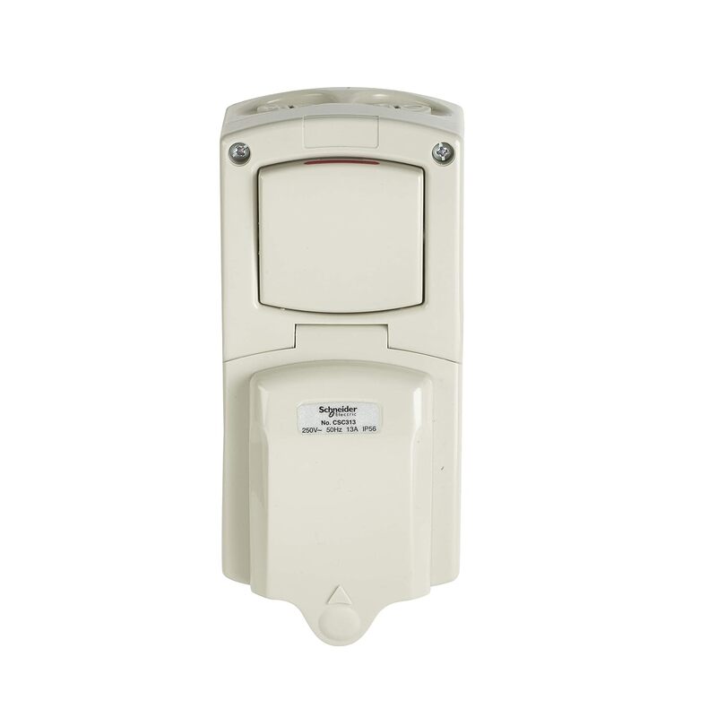 Schneider Electric 13A 250V Surface Mount Single Pole Switched Socket IP56 - CSC313