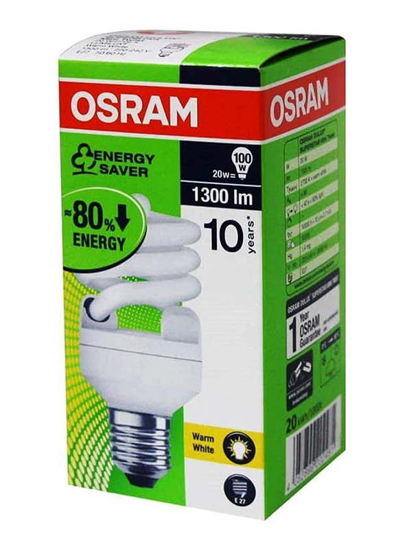 Osram Fluorescent Bulb, 1300 Lumens, 20W, Warm White