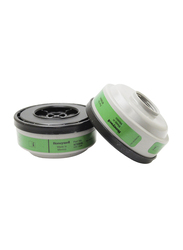Honeywell North Ammonia & Methylamine Plastic Universal Respirator Cartridges, N75004L, Green, 2 Piece