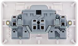 Schneider Electric GGBL3020NIS Lisse UK Standard Switch Socket White, 2 gang 13A BS 1363-2 - Pack of 3
