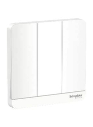 Schneider Electric AvatarOn 16AX 3 Gang 2-Way Plate Switch, E8333L2_WE, White