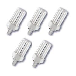 Osram Dulux T Compact fluorescent lamp 13W 830 Plus G24d, 3000k Warm White - Pack of 5