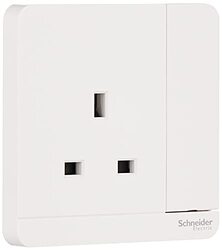 Schneider Electric E8315N_WE_G12 AvatarOn White - Single switched socket - 13 A - 230 V - 1 gang -White with Neon - Pack of 3