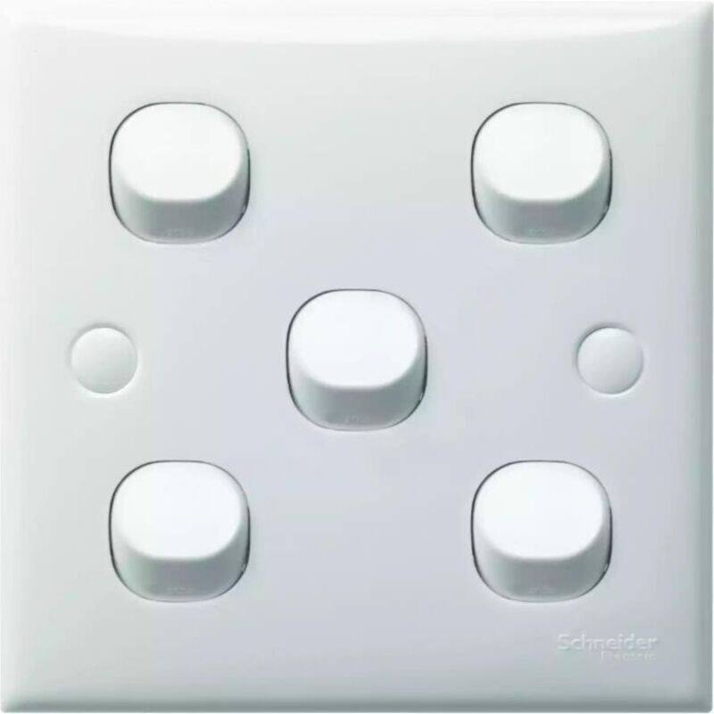 

Schneider Electric S,Classic 1,Way Switch 5 Gangs, White , E35_1_2AR_WE_G3