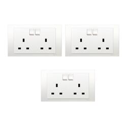 Schneider Electric KB25 Vivace White - Double switched socket 13 A 230 V 1 gang -white - Pack of 3