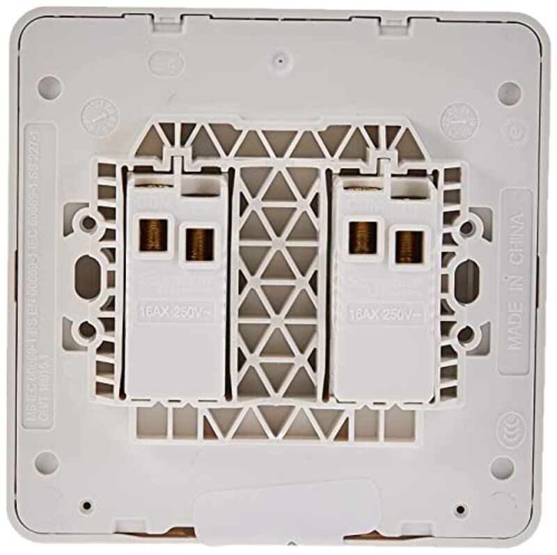 Schneider Electric E8332L1_WE AvatarOn White - 1-way plate switch 2 gang 16AX - Pack of 3