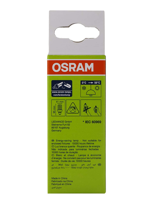 Osram Energy Saver Bulb, 8W, Warm White