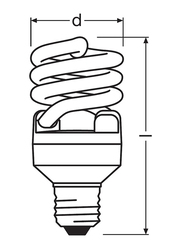 Osram Dulux Mini Twist CFL Bulb, 20W, E27, 1300Lm, Cool White
