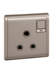 Schneider Electric Pieno 15A 1 Gang 3 Round Pin Switched Socket with Neon 250V, E8215_15N_WG_G1, Wine Gold