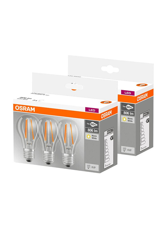 

Osram LED Bulb, 7W, E27, 6 Pieces, White