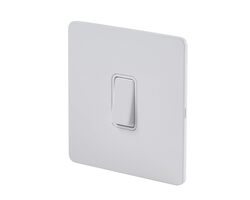 Schneider Electric Plate switch, Ultimate Screwless flat plate, 1-pole 2-way, screw terminals, IP20, white metal - GU1412-WPW