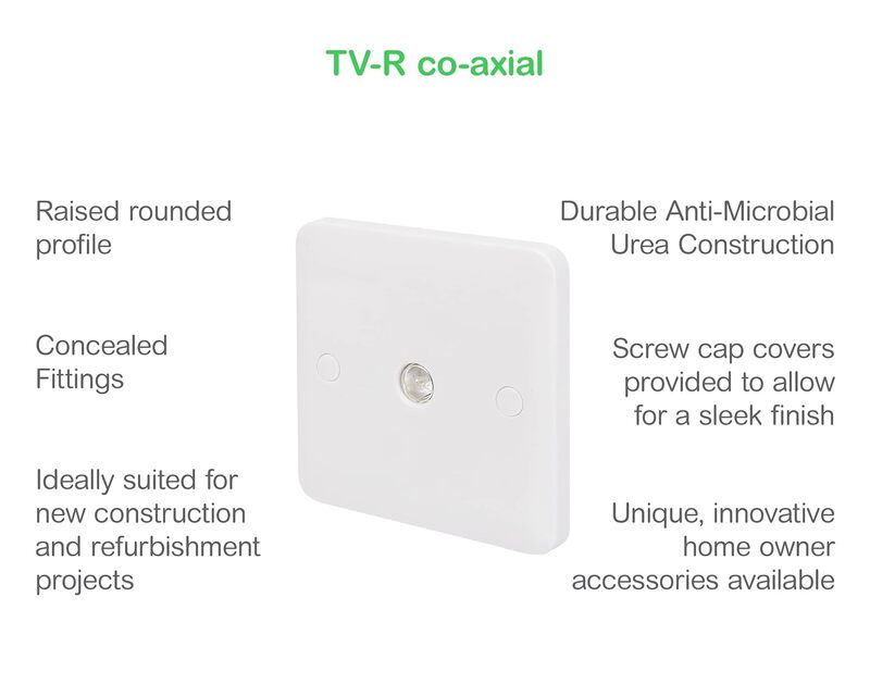 Schneider Electric Lisse Square edge white moulded - TV/FM socket - GGBL7010S