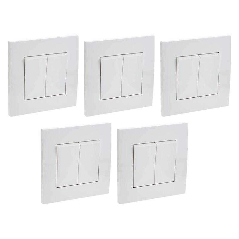 Schneider Electric KB32R_1 Vivace White - 1-way plate switch 2 gang - 16AX - white - Pack of 5