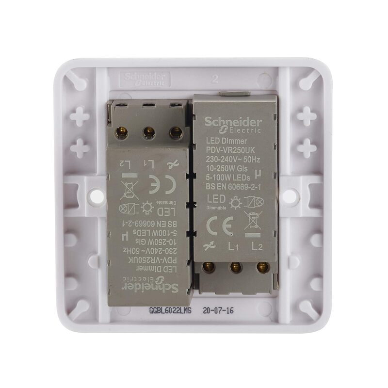 Schneider Electric Lisse - universal dimmer - 2 gangs - 2 way - LED - 100W, white - GGBL6022LMS