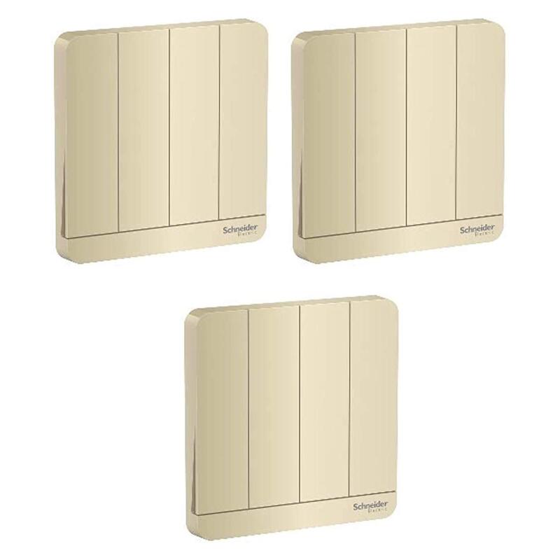 Schneider Electric AvatarOn E8334L2_WG 4 switches 16AX 250V 2 way Wine Gold - Pack of 3